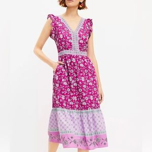 LOFT Spring Floral Midi Dress SP